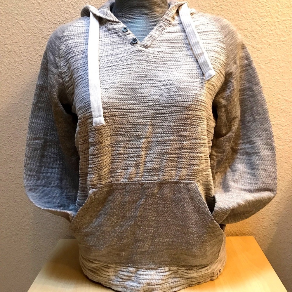 Free Planet Hoodie. Heather Grays.  Raglan Sleeve. Adult Small. NWOT. - Picture 2 of 12